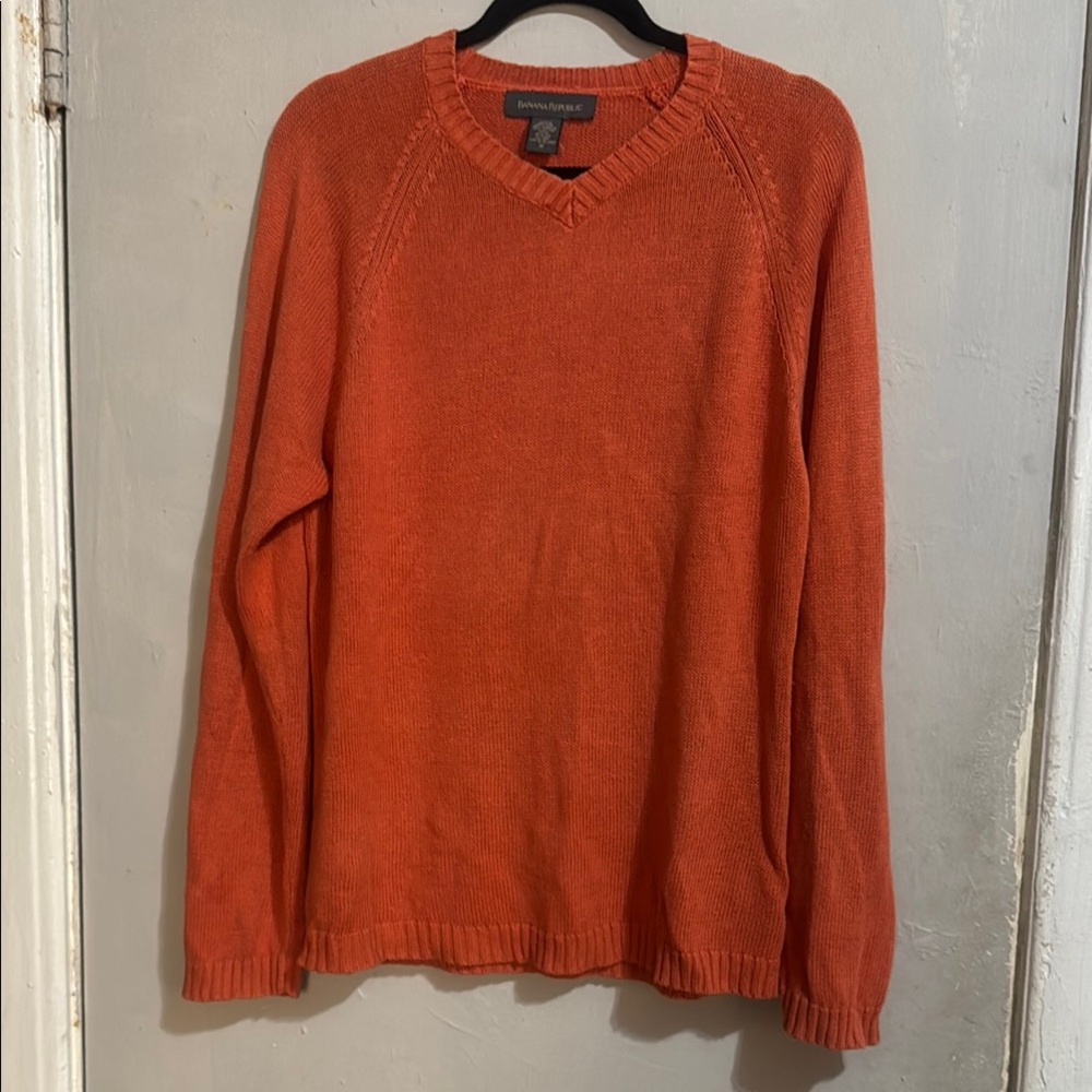 Banana Republic Orange V-Neck Sweater